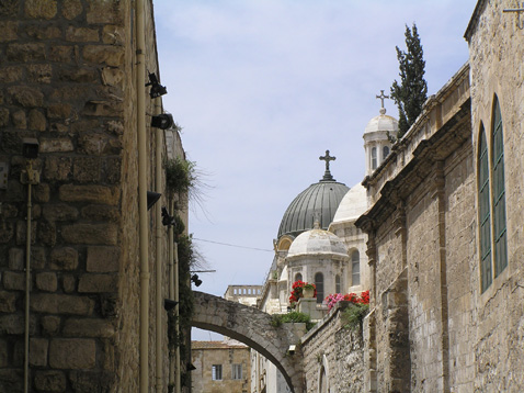  Church of the Condemnation & Imposition of the Cross - white domes (right) - Old City